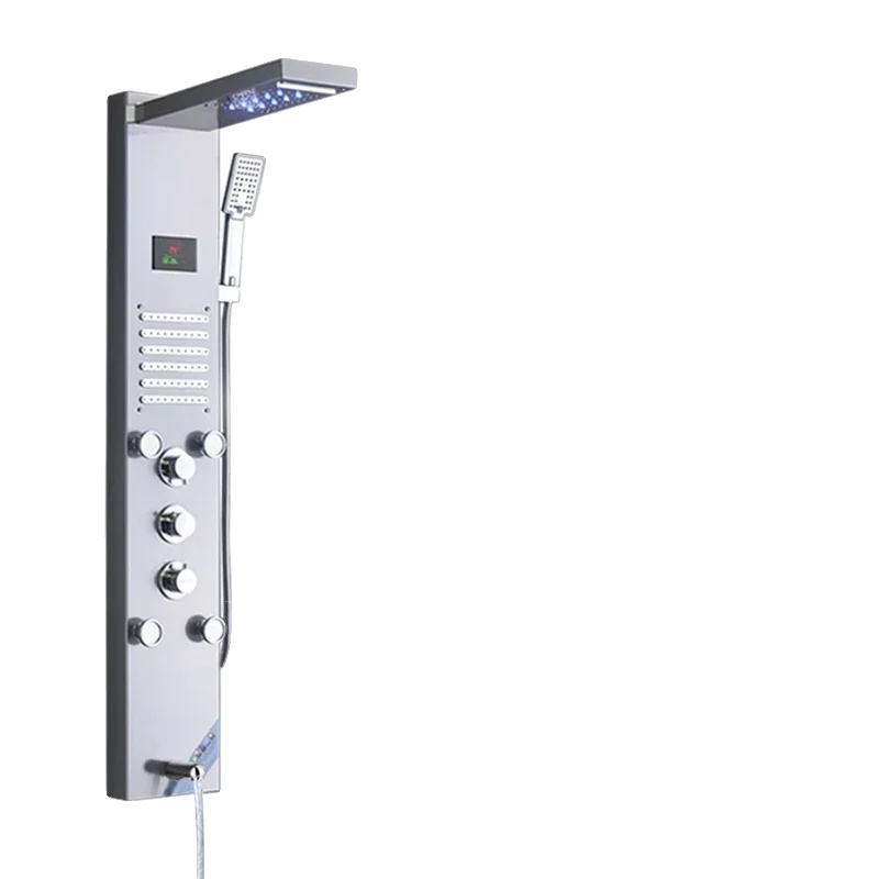 Led-duschpaneel, Gebürstetes Nickel, Wassertemperaturanzeige, Gebürstetes Nickel 8004