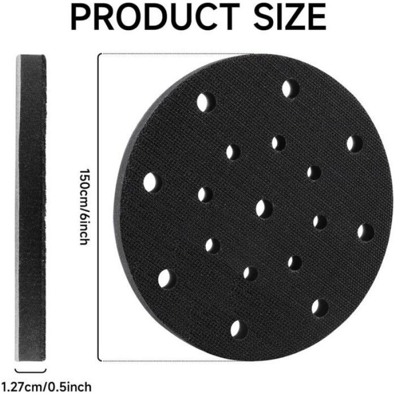 Tampon Ponçage Souple 150mm - Lot 4 - Interface Mousse 17 Trous - Protection Bruit Aucuneary