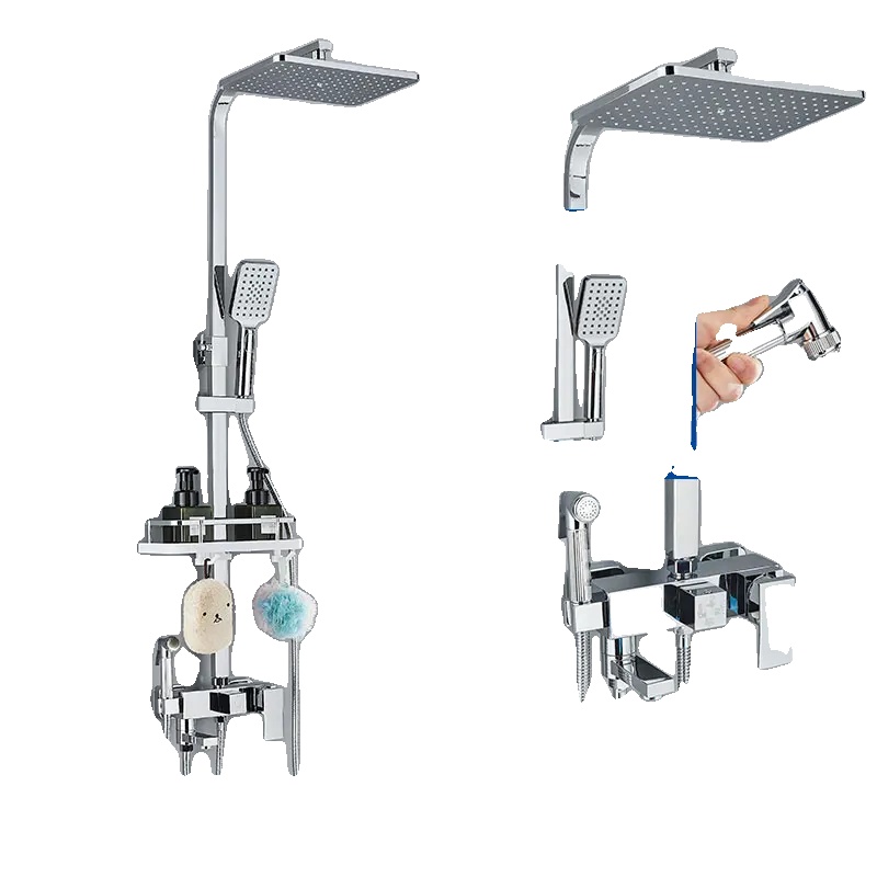 Duscharmatur, Regen- Und Handbrause, Robuste Messingkonstruktion, Chrom G