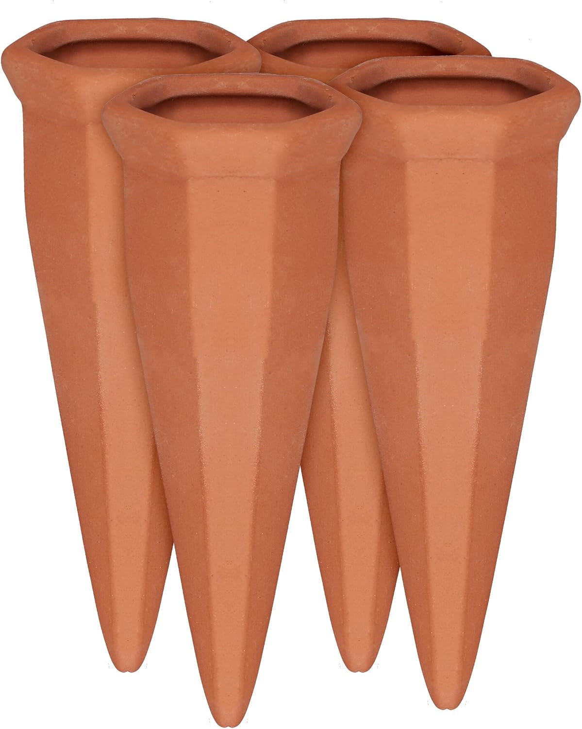 Bewässerungskegel – 4er-set – Terrakotta – Automatische Bewässerung – Für Zimmer- Und Gartenpflanzen – 13 X 5 X 4,5 Cm