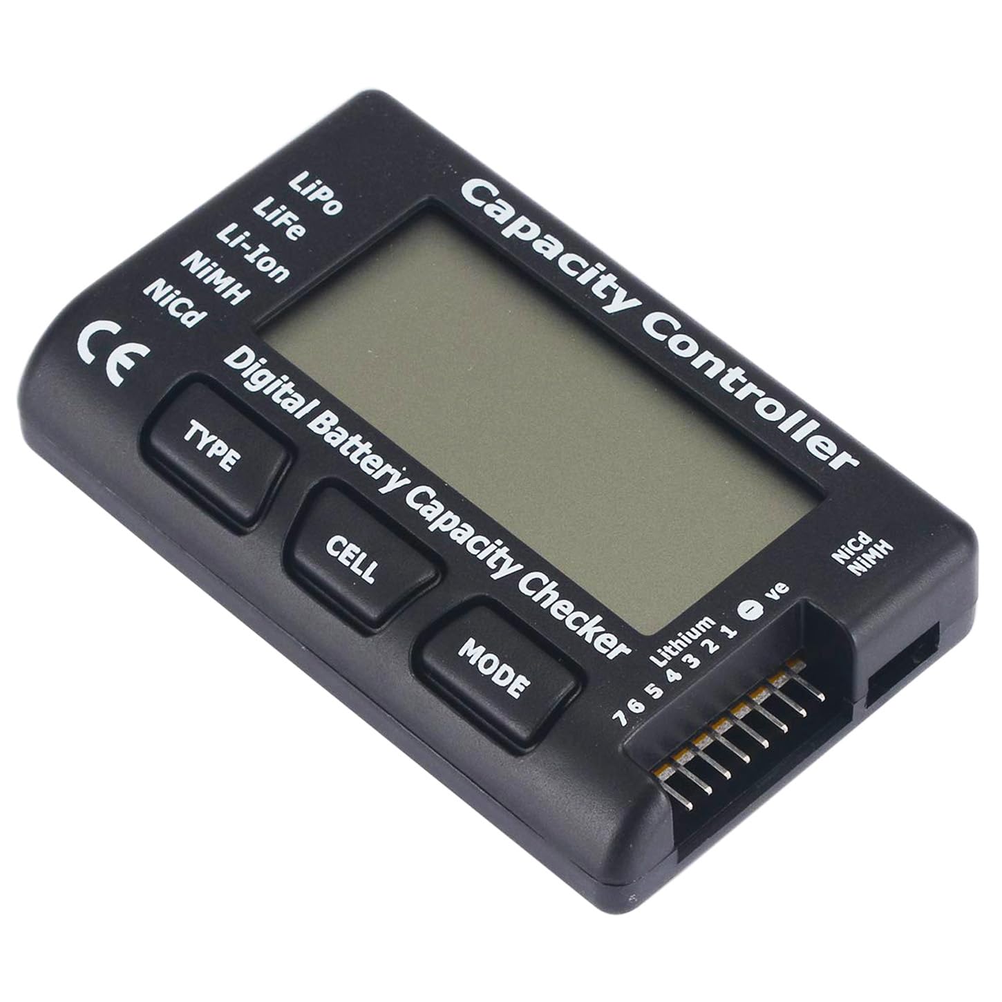 Digitaler Batterietester – 1 Stück – Kunststoff – Lcd-bildschirm – Für Lipo-, Life- Und Nimh-akkus – 8,3 X 2,5 Cm