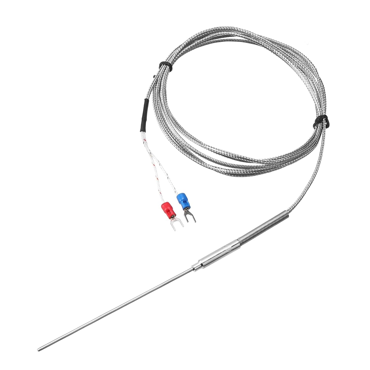 Thermoelement-sonde Typ K – 1 Stück – Edelstahl – Messbereich 0 Bis 1000 °c – Industrie Und Haushalt – 2 X 100 Mm