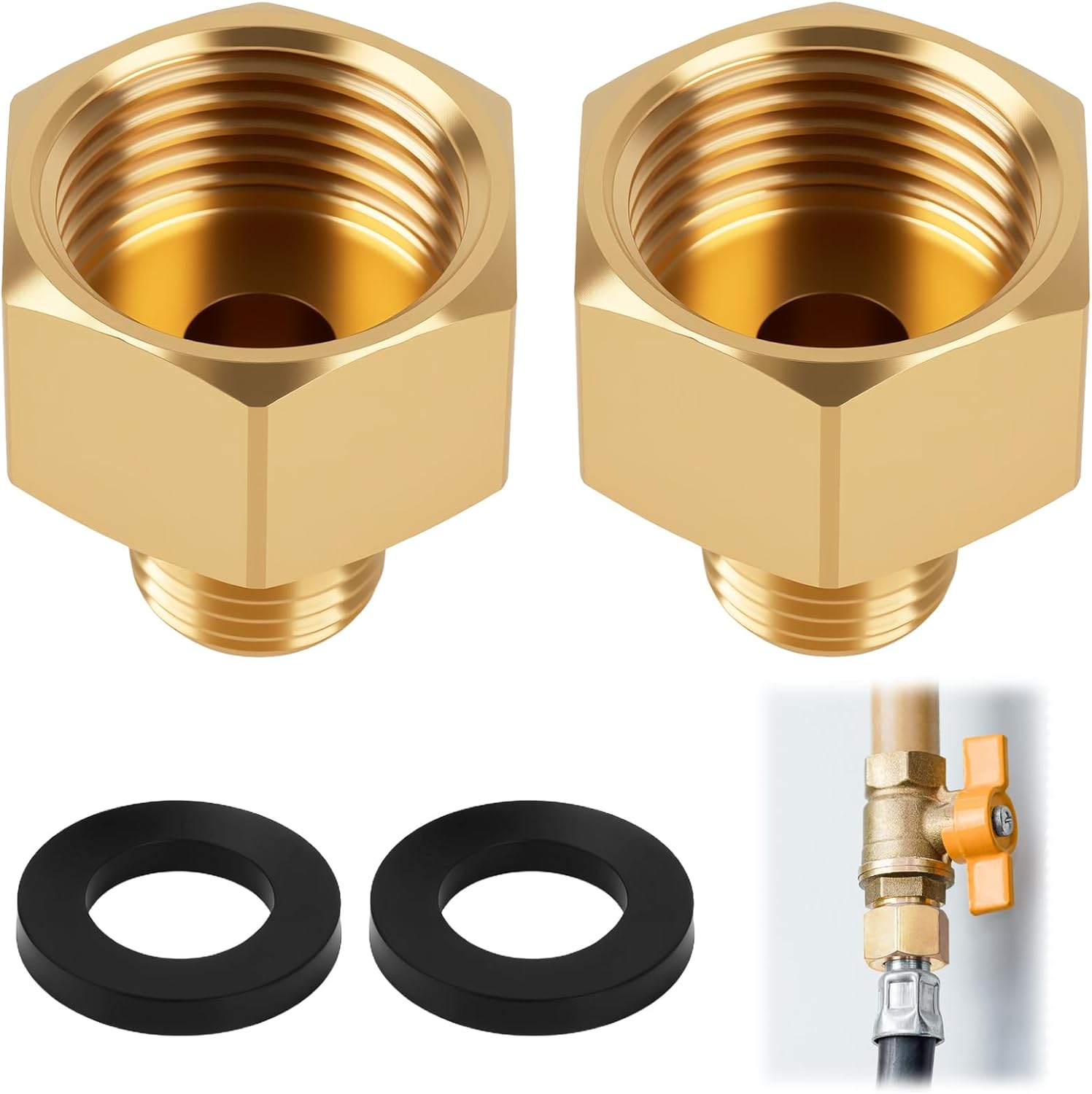 Gasanschluss Aus Messing, 1/2" Innengewinde Rechts Auf 1/4" Außengewinde Links – Schlauchadapter