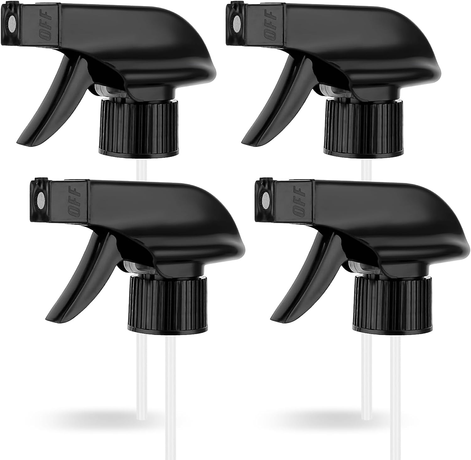 Set Mit 4 Ersatz-sprühdüsen – Schwarzer Kunststoff – Verstellbar Und Auslaufsicher – Für Garten Und Haushalt – 22 Cm Schlauch