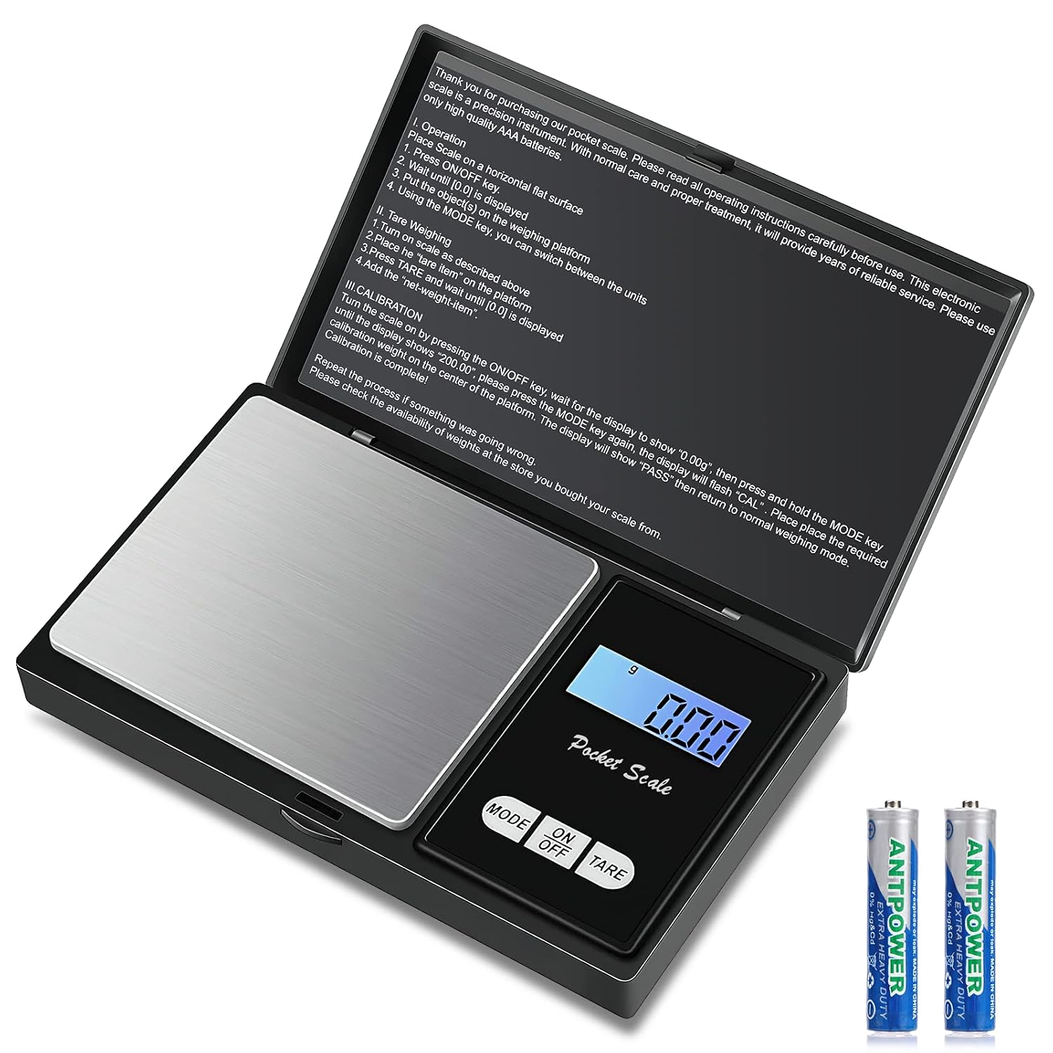 Präzisionswaage (500 G/0,01 G) – Taschenformat Mit Hintergrundbeleuchtetem Lcd-display (7 Einheiten) – Kleine, Hochpräzise Schmuck- Und Küchenwaage – Digital Mit Tara-funktion