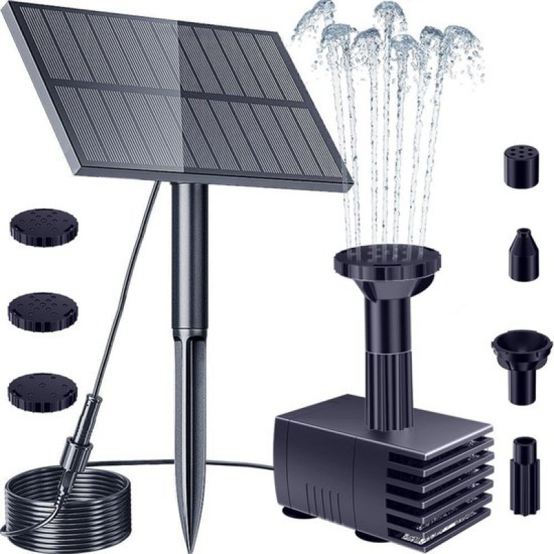 Solarbetriebener Außenbrunnen Mit Filter Und Solarpumpe Für Teich, Pool Oder Aquarium, 6 Düsen.
