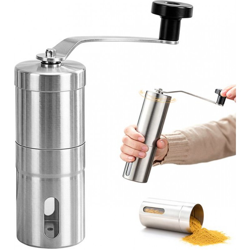 Tablettenmühle Aus Edelstahl – Tablettenzerkleinerer – Abnehmbare Tablettenmühle – Zerkleinert Tabletten Zu Feinem Pulver – Manuelle Kaffeemühle – Geeignet Für Senioren, Kinder Und Haustiere