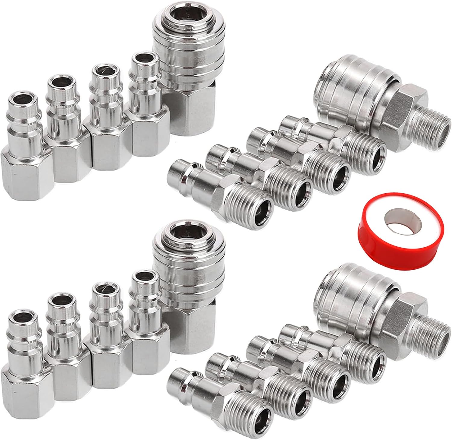 1/4" Bsp Schnellkupplung Für Druckluft, 20 Stück Pneumatische Anschlüsse Für Werkzeuge, Kompressoren Und Schläuche