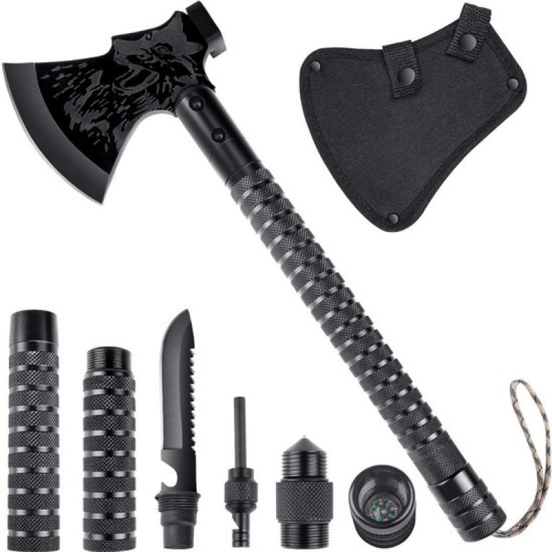Apexarte® Klappaxt – Überlebenswerkzeug-set – Schwarz
