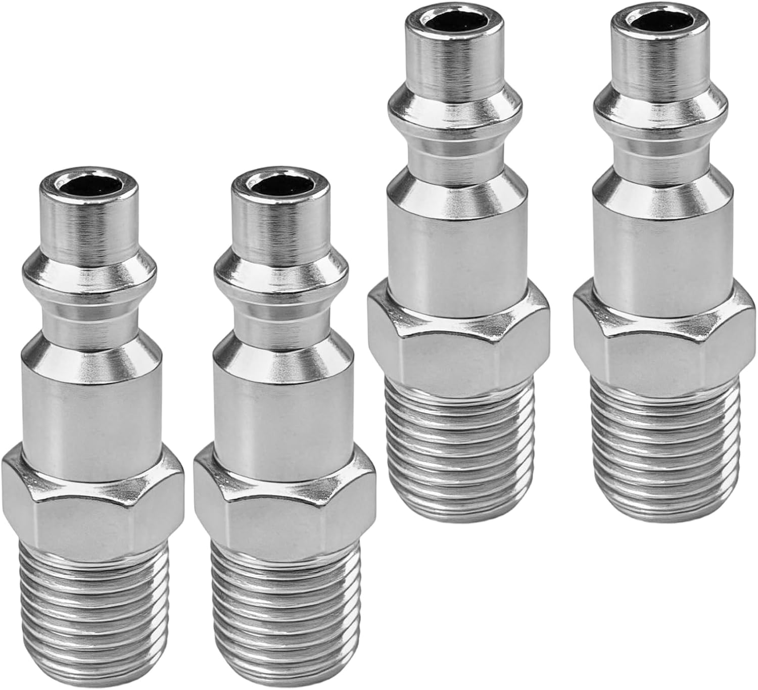 4-teiliges Schnellkupplungs-set Für Druckluft, 1/4"-us-außengewinde-schnellkupplung, Us-amerikanische Druckluftdüse Für Druckluft Und Kompressorschlauchanschluss, Pneumatische Verschraubung