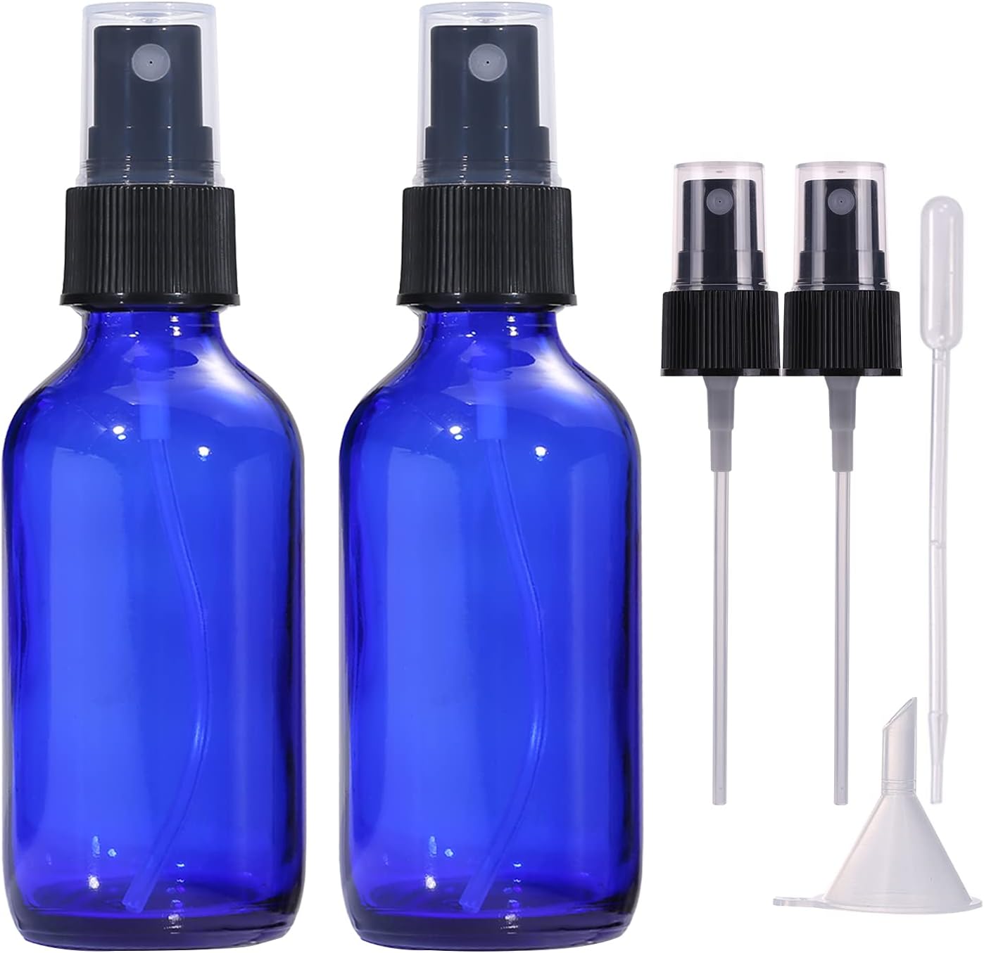 Blaue Glas-sprühflasche – 2er-pack – 60 Ml – Uv-schutz – Für Parfüm Und Ätherische Öle