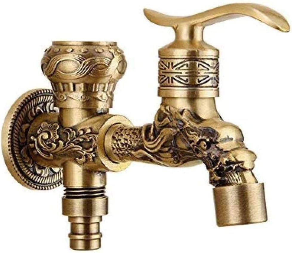 Antikes Bronze-außenarmatur-set – Doppelte Verwendung Für Garten Und Badezimmer – Komplett Aus Messing Mit Griff – Wandmontage Für Spüle Und Waschmaschine