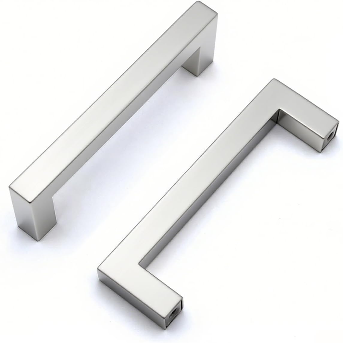 Set Mit 2 Silberfarbenen Türknöpfen Aus Edelstahl Inklusive Schrauben Für Schubladen, Schränke, Möbel, Küchen Und Wohnaccessoires Lochabstand: 96 Mm