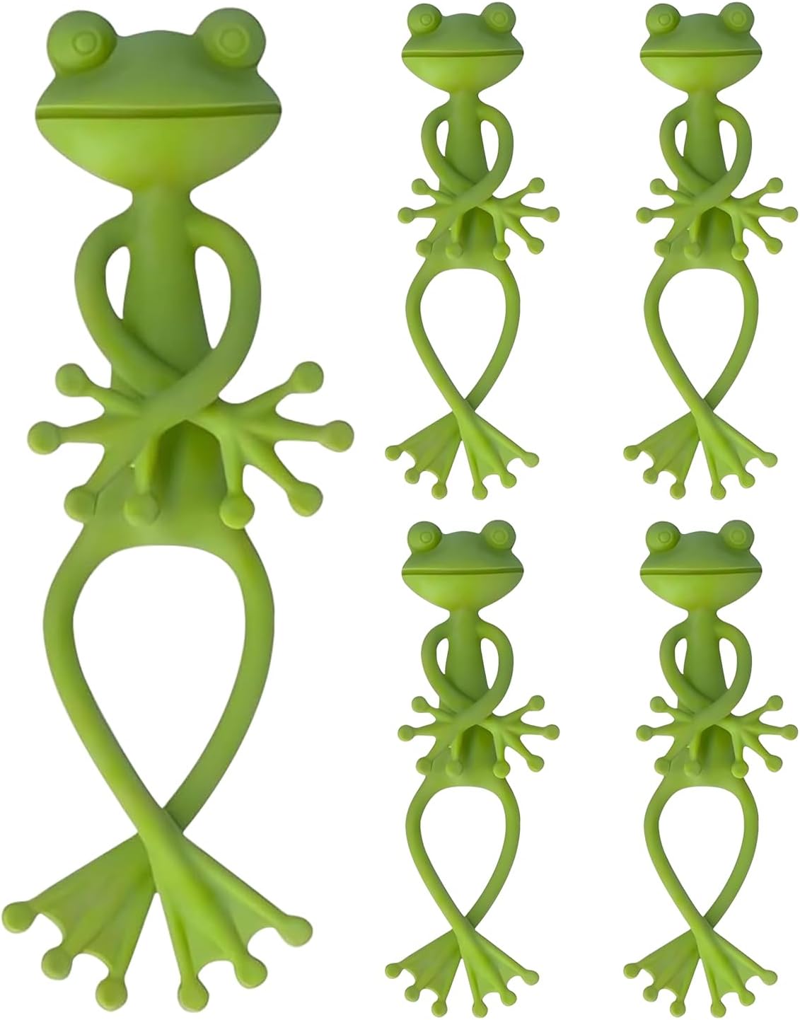 Frosch-pflanzenstütze – 5 Stück – Pvc Und Eisen – Dekorative Grüne Pflanzenstütze – Für Garten Und Innenbereich – 17 X 12 X 2 Cm