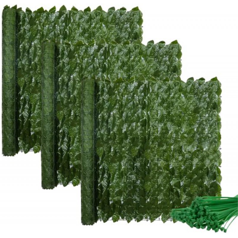 Künstliche Hecke Für Den Balkon – Grün – B 600 X H 50 Cm – 12 Elemente – Kunststoff