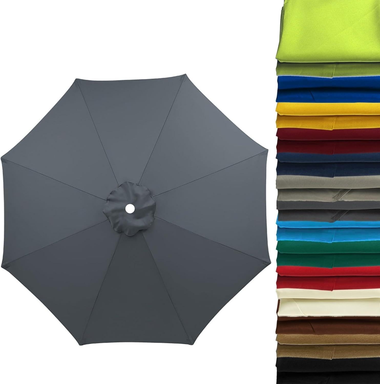 Ersatzbezug Für Sonnenschirm – 6/8 Streben – 600d Polyester – Uv50+ Wasserdicht – Garten, Terrasse, Pool – Hellgrau