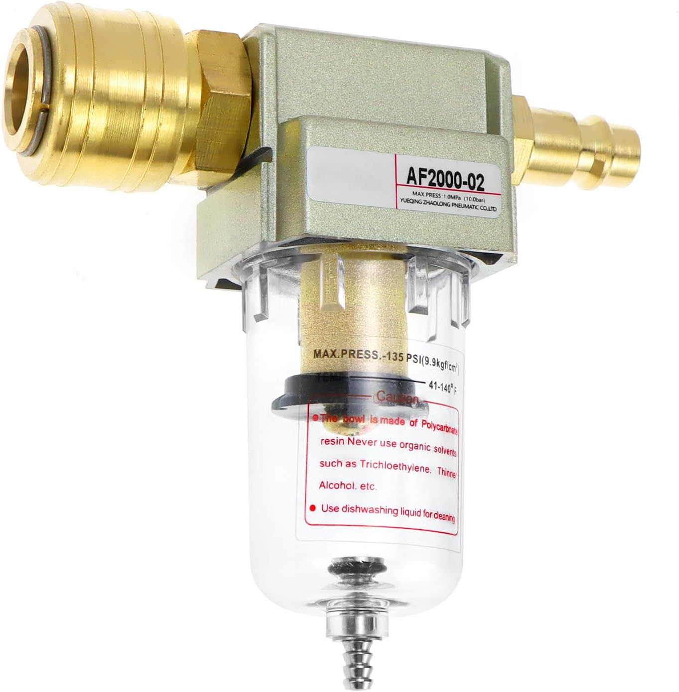 ® 1/4" Druckluft-wasser- Und Ölabscheider, Druckluftfilter Mit Schnellanschluss, Feuchtigkeitsableitung, Für Werkstatt Und Druckluftwerkzeuge