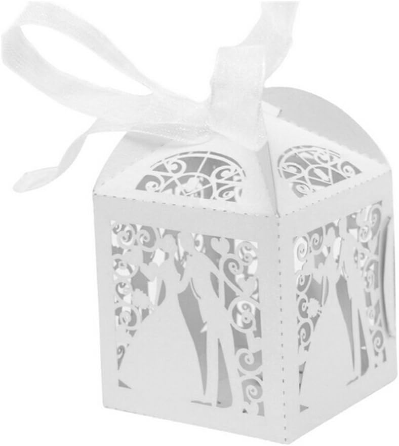 50 Bonbonboxen Für Brautpaare, Geschenkboxen Für Hochzeiten, Verlobungsfeiern, Kommunionen, Partys Oder Andere Anlässe, Ideal Für Süßigkeiten, Pralinen Und Kleine Schmuckgeschenke