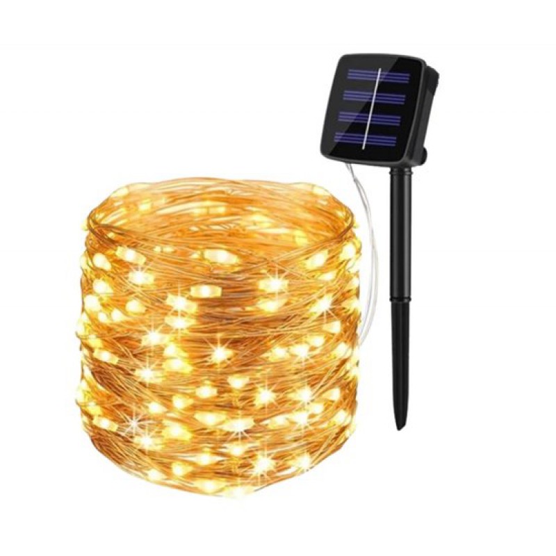 52 M Lange Led-solar-lichterkette – 500 Leds – Wasserdicht – Weihnachts- Und Gartendekoration – Warmweißes Licht