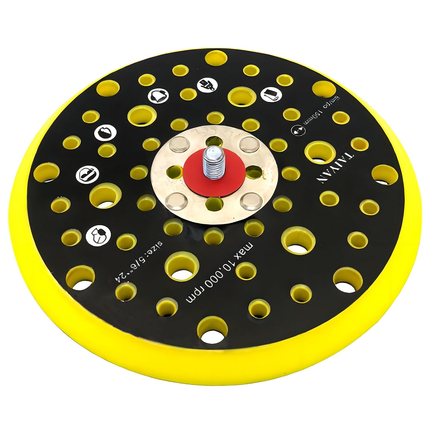 150-mm-schleifteller – 1 Stück – Hart-pu – 52 Staubauslässe – Für Mirka Ceros Deros – 5/16-zoll-gewinde