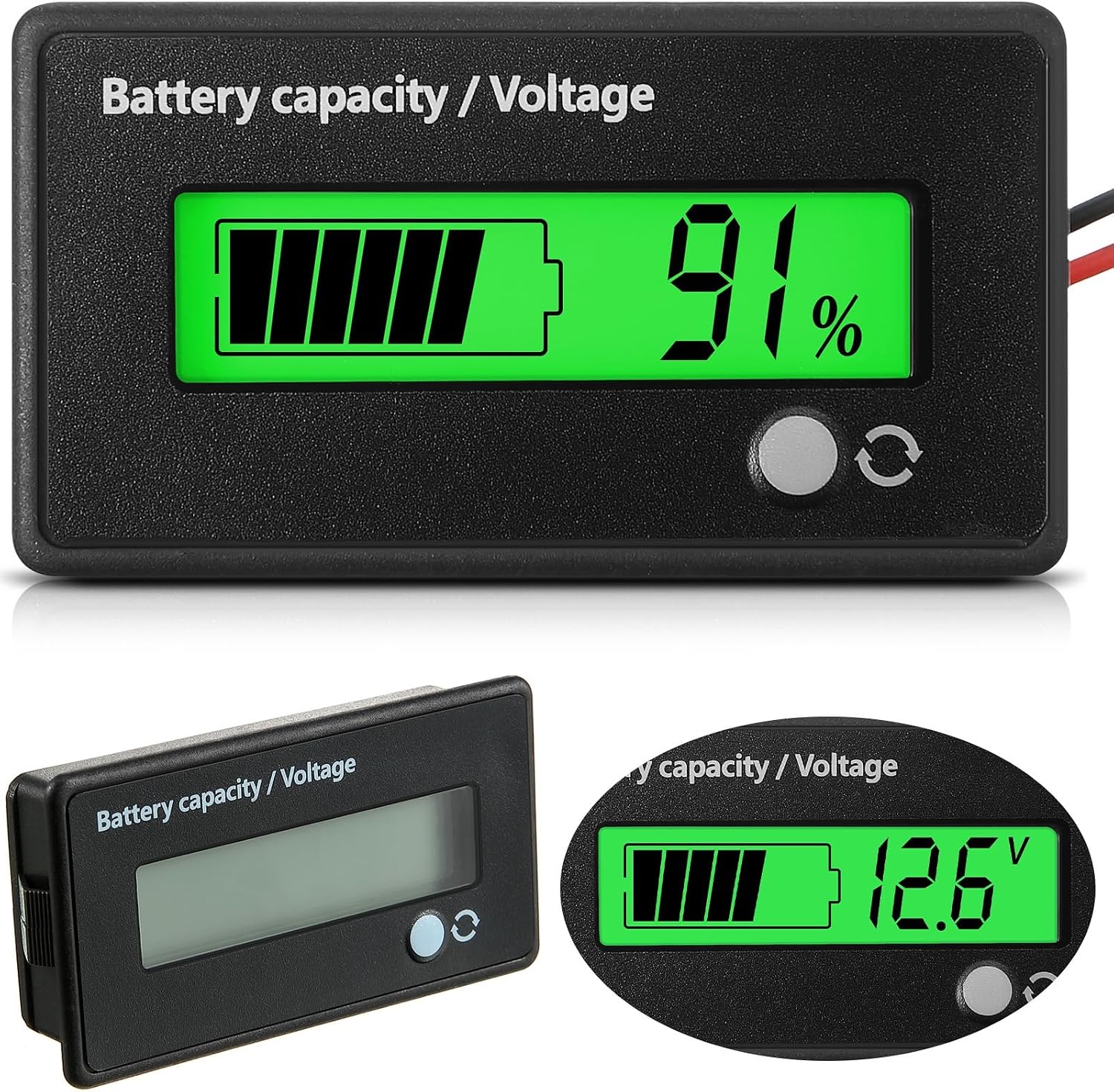 Gleichstrom-batteriemessgerät – 1 Stück – Wasserdichtes Lcd-display – Alarm Und Spannungsanzeige – Für E-bikes Und Aufbewahrungslösungen – 12 V Bis 84 V
