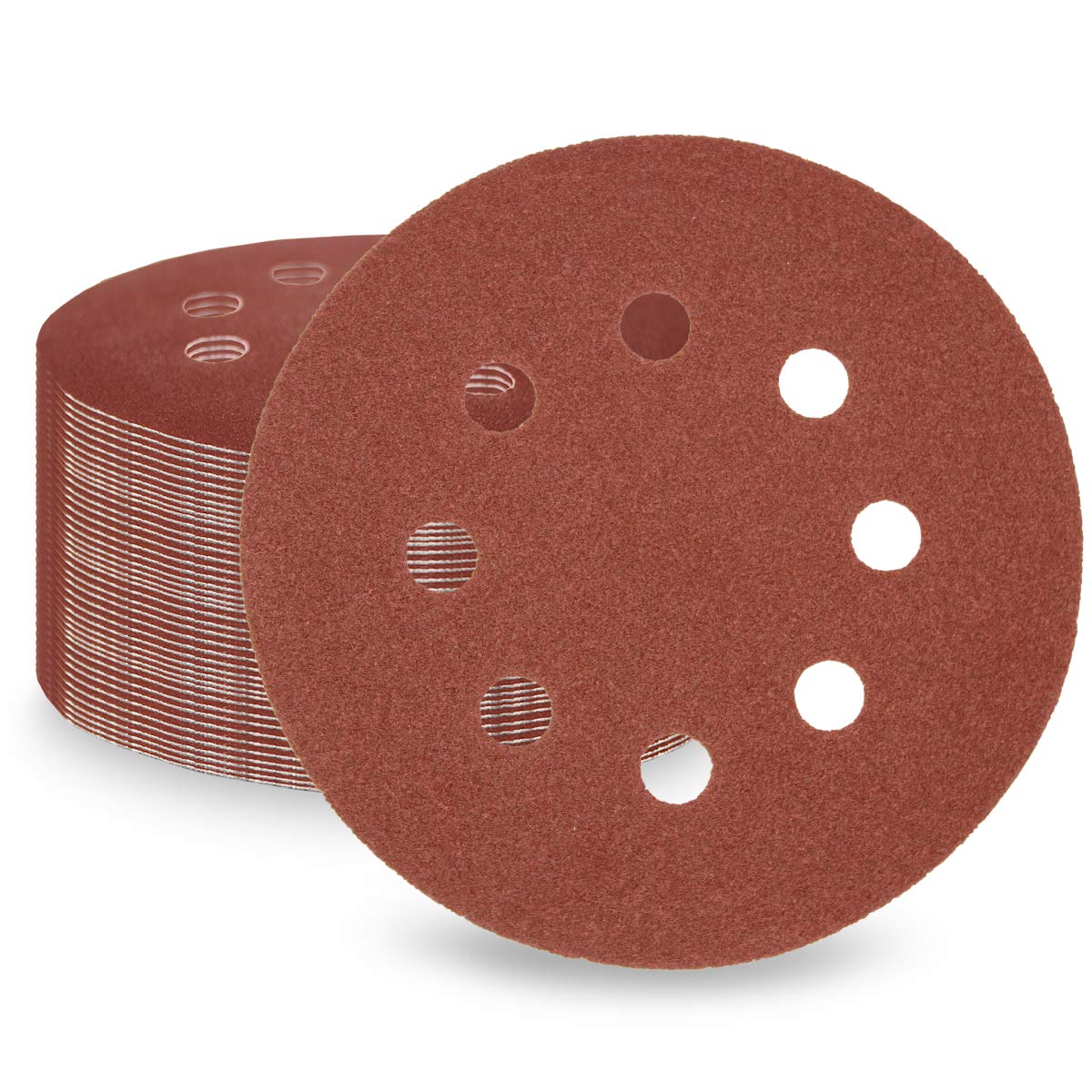 Schleifscheiben - 50 Stück - 125 Mm - Körnung 120 - 8 Löcher - Für Exzenterschleifer