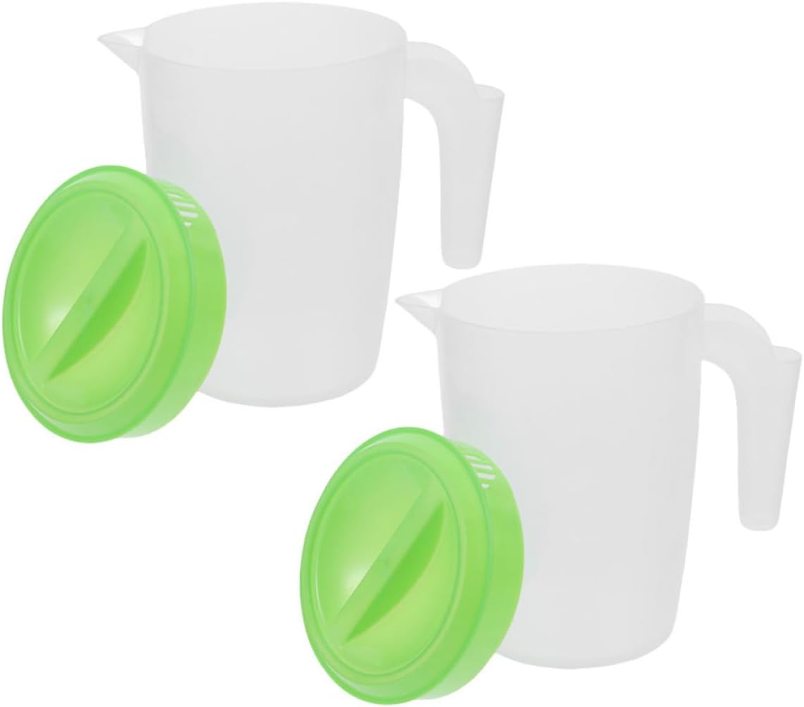 Wasserkrug – 2er-set – Kunststoff – 1 L – Auslaufsicherer Deckel – Ergonomischer Griff – Hellgrün