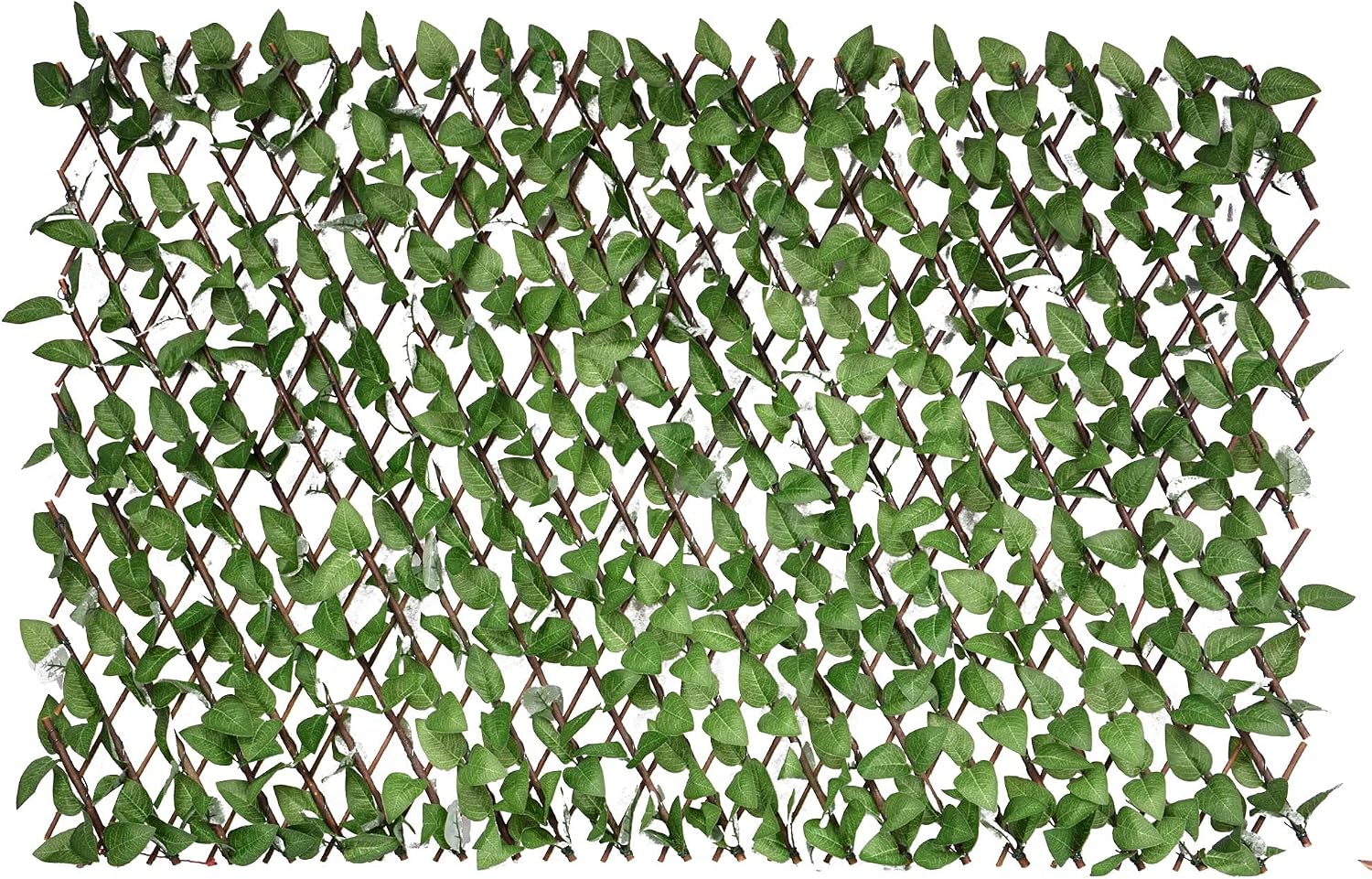 Rankgitter Aus Weide Mit Künstlichen Blättern – 100 X 200 Cm – Ausziehbarer Sichtschutz Für Balkon Und Terrasse