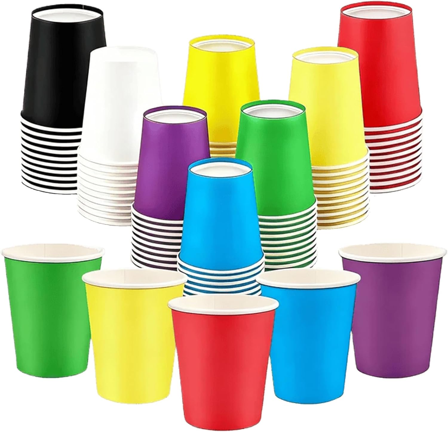 Pappbecher – 80 Stück – 260 Ml – Karton – Hitze- Und Kältebeständig – Für Partys Und Hochzeiten – 8 Farben