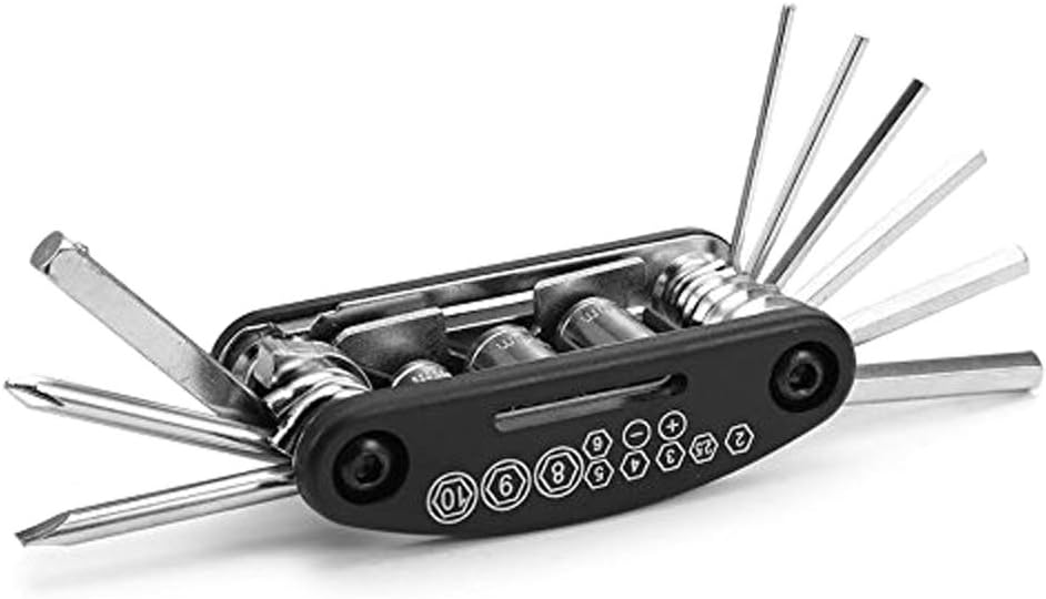 16-in-1-multitool Für Fahrräder – Edelstahl – Inbusschlüssel, Schraubendreher, Steckschlüssel – Reparaturset Für Rennräder, Mountainbikes Und E-bikes – 9 X 4,2 X 2,4 Cm