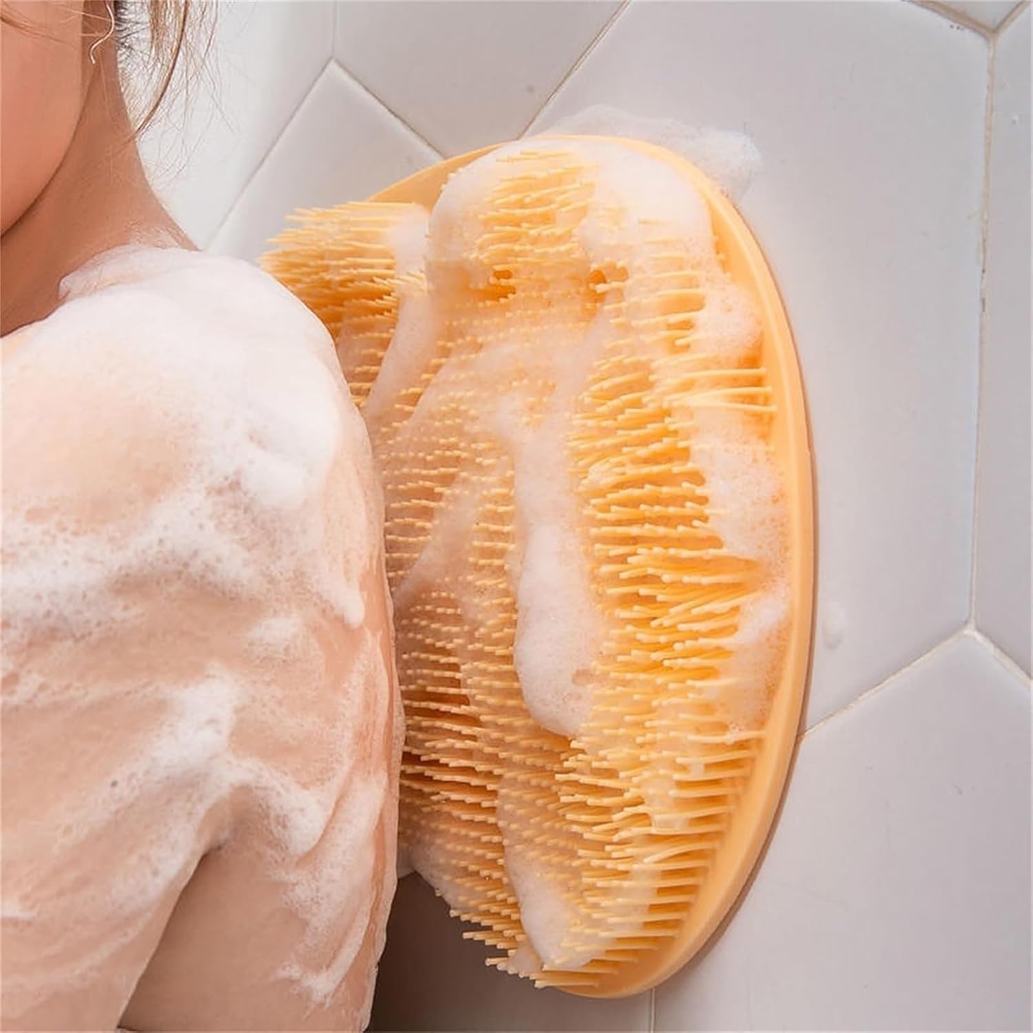 Peeling-duschmatte – 1 Stück – Silikon-tpr – Rücken- Und Fußmassage – Rutschfest Mit Saugnäpfen – 30 X 25 Cm