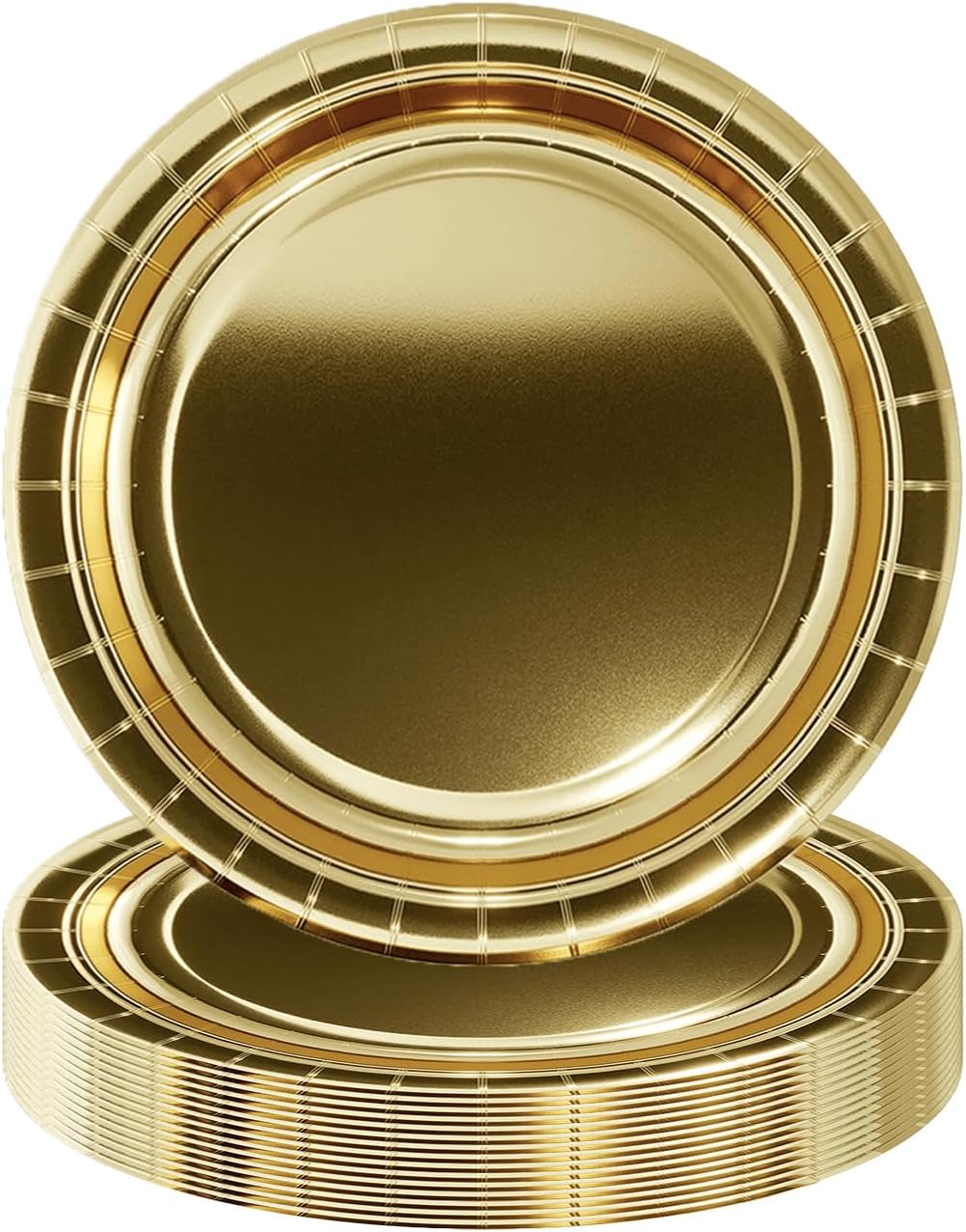 Goldene Pappteller – 16er-set – 18 Cm – Lebensmittelecht – Weihnachtsfeier
