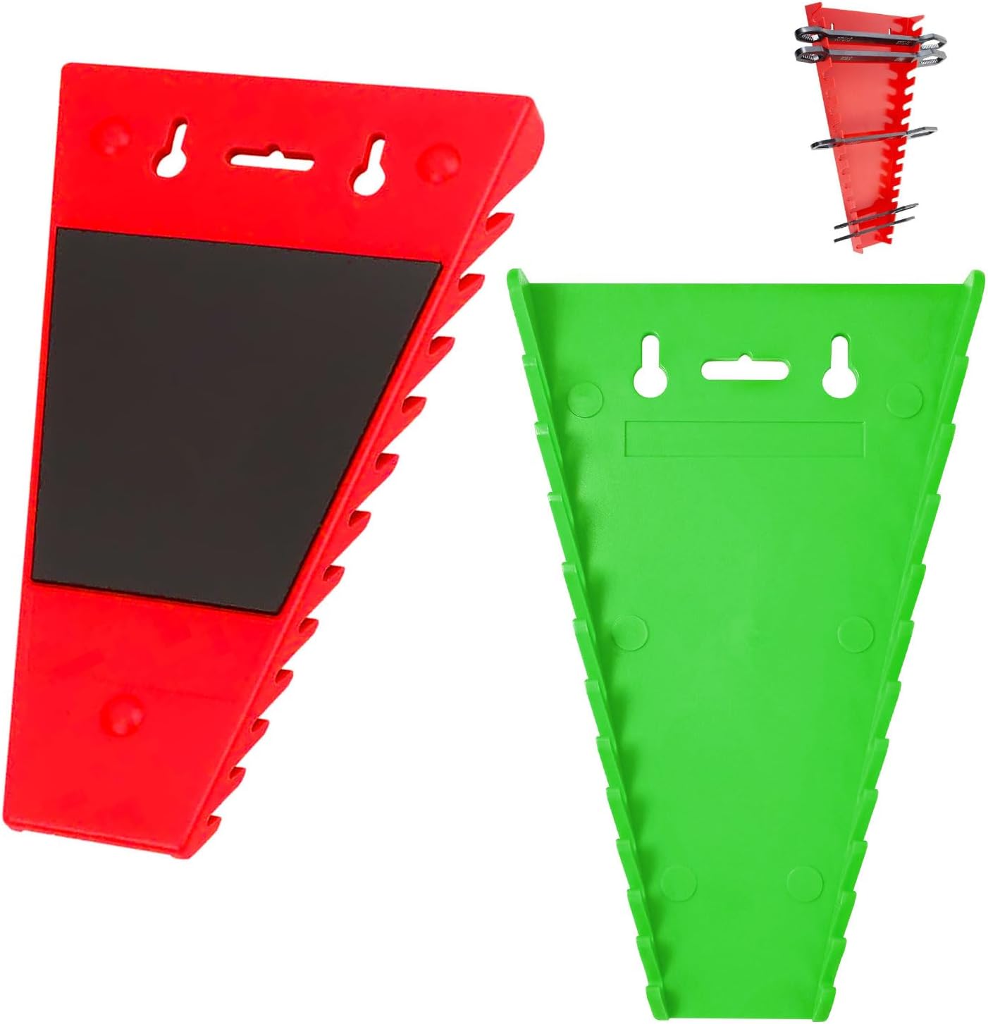 Magnetischer Organizer – 2 Stück – Abs – Sechskantschlüsselhalter – Werkstatt/garage – Rot/grün, 24,5 Cm