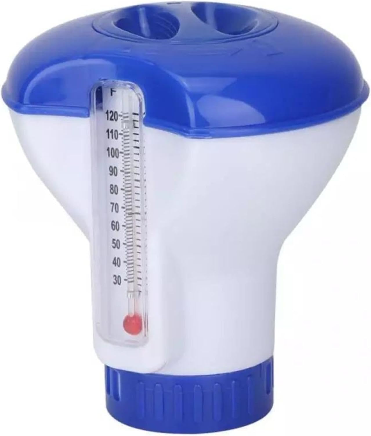 Schwimmender Chlordosierer – 1 Stück – Abs – Mit Thermometer – Für Schwimmbäder Und Whirlpools – 12,5 Cm