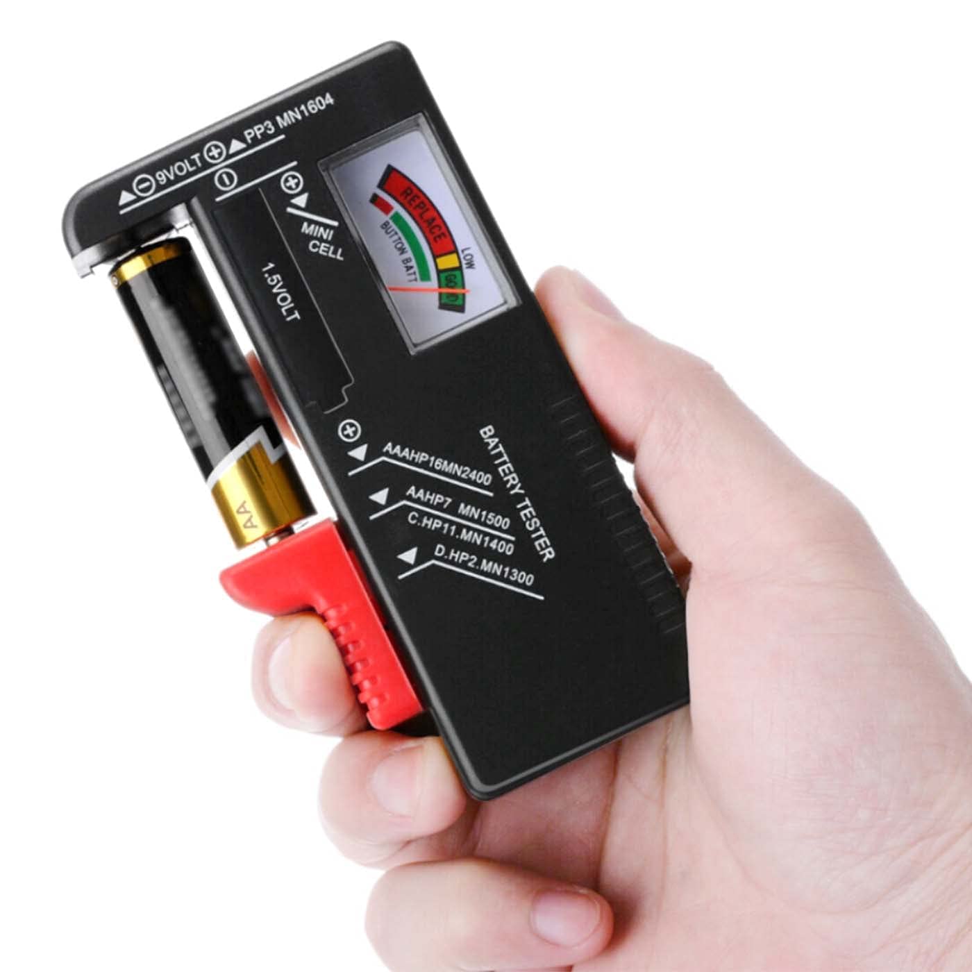 Digitaler Batterietester – 1 Stück – Kunststoff – Für Aa-, Aaa-, Cd- Und 9-v-batterien – Misst Die Spannung – Tragbar