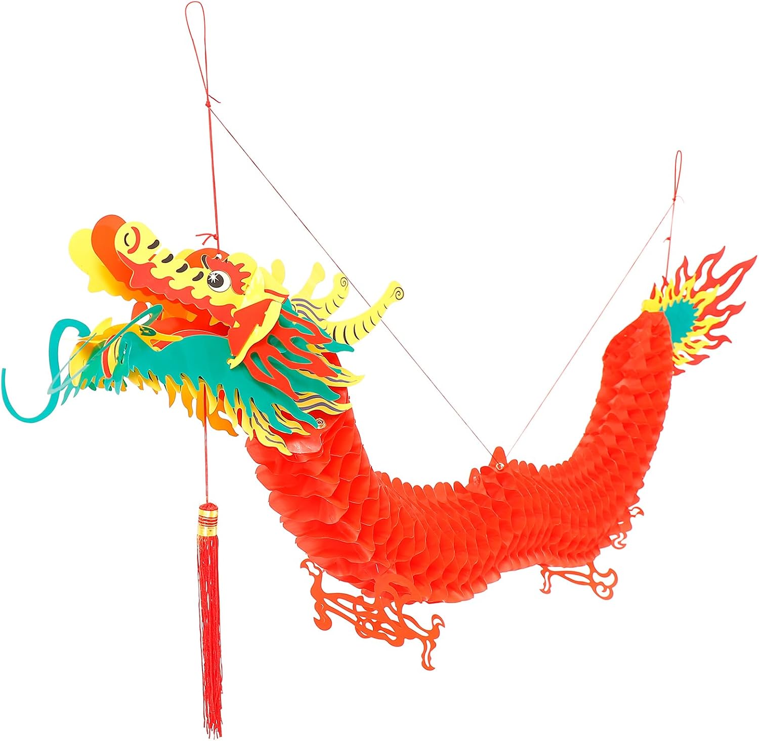 Chinesische Drachenlaterne – 1 Stück – Kunststoff – Dekoration Für Neujahr 2026 – Für Drinnen Und Draußen – 150 Cm (59 Zoll)