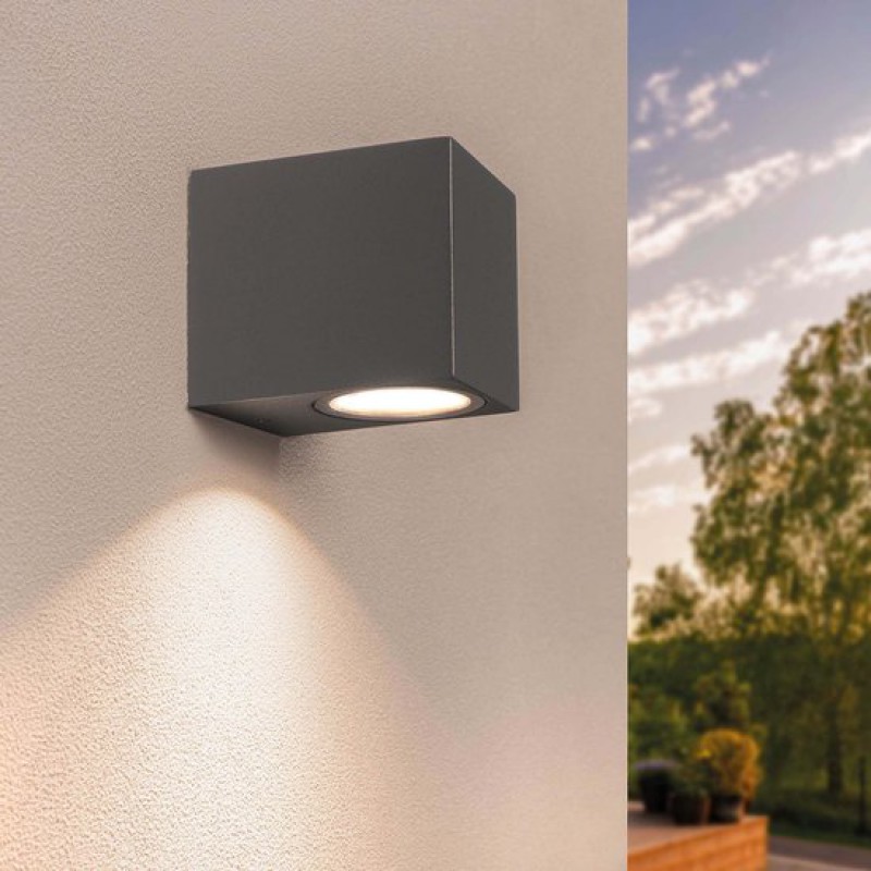 Ledvion - Anthrazitfarbene Led-wandleuchte - Gu10 - Ip54