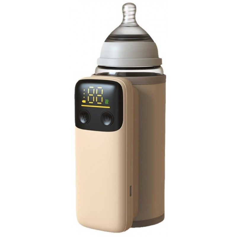 Tragbarer Flaschenwärmer (6000 Ml) – Kabelloser Flaschenwärmer Für Unterwegs – Wiederaufladbarer Flaschenwärmer Mit Led-anzeige Und Temperaturregelung – Ideal Für Reisen Und Ausflüge – Khaki