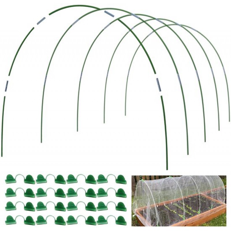 25 Gewächshausbögen Für Selbstgebaute Anzuchttunnel Ab 85 Cm Durchmesser, Rostfreie Fiberglas-stützbögen Für Gartenvlies, Pflanzenstützen Zum Selberbauen, Gartenpfähle, Gartenbedarf
