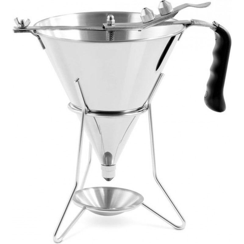 Trichter – 1,8 L – Edelstahl – 3 Einfüllstutzen – Inklusive Tropfschale