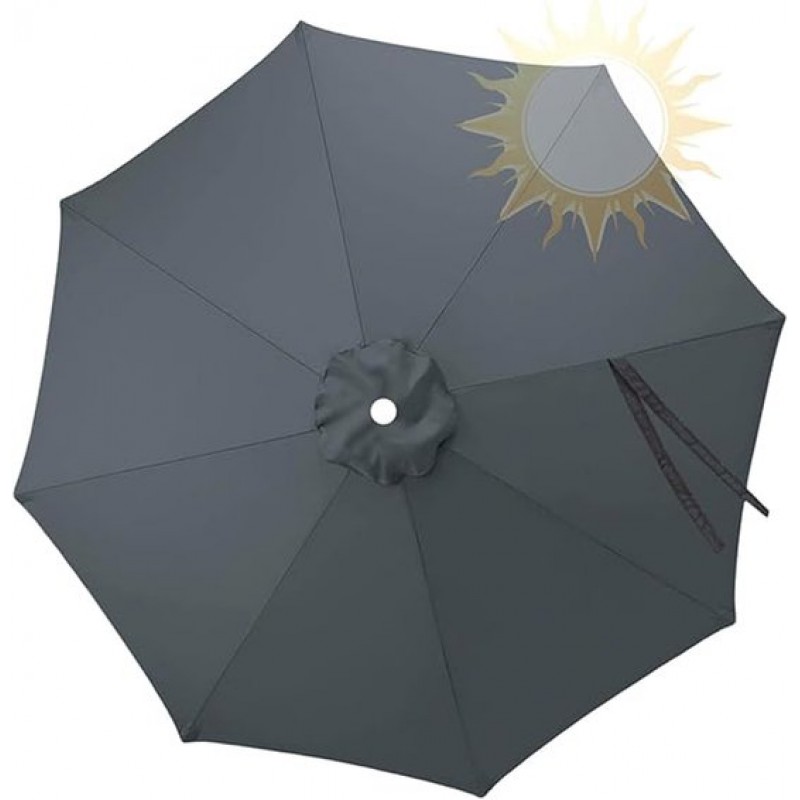Ersatzdach Passend Für 2 Meter Breite 8-streben-sonnenschirme Ersatzdach Passend Für Sonnenschirme Und Regenschirme Geeignet Für Den Außenbereich, Unter Markisen, Auf Terrassen Oder Stränden - Grau.