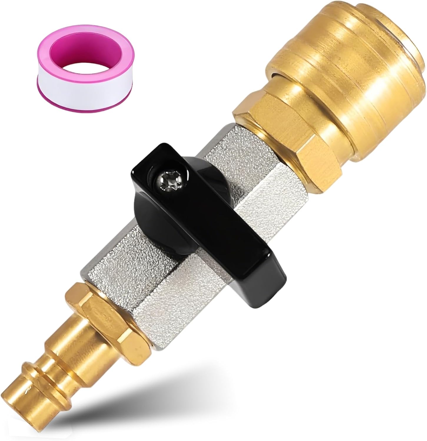 1/4"-druckluft-absperrventil – Druckluftanschluss – Druckluftverteiler – Druckluftadapter – Schnellkupplung – Messing-druckluft-füllventil Mit Dichtung