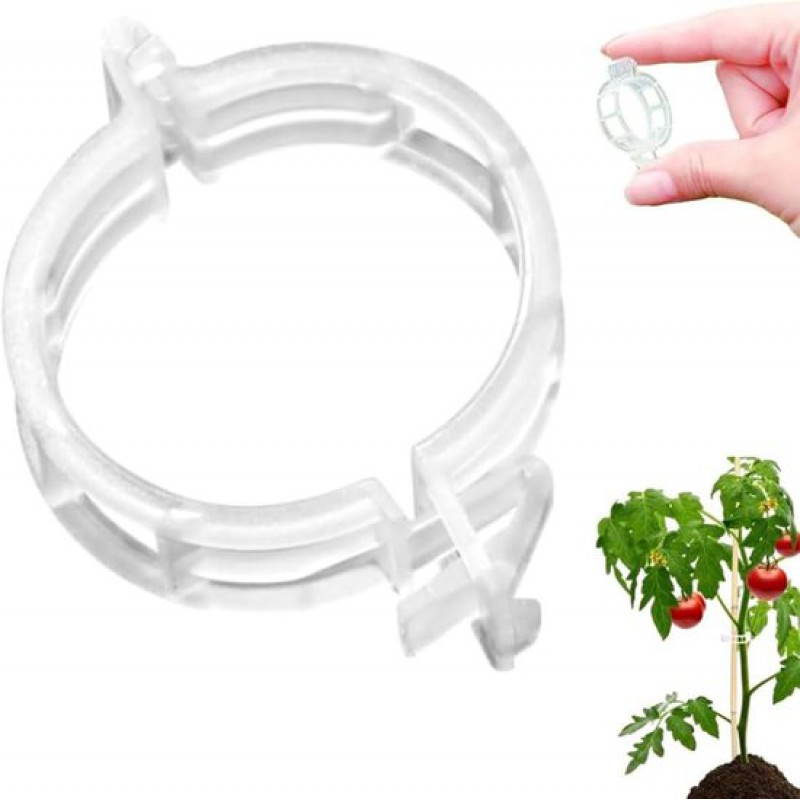 100 Pflanzenclips – Wiederverwendbare Stützclips – Rankhilfen Aus Kunststoff – Für Tomaten, Gurken Und Kletterpflanzen – 3 Cm Durchmesser – Gartenbedarf