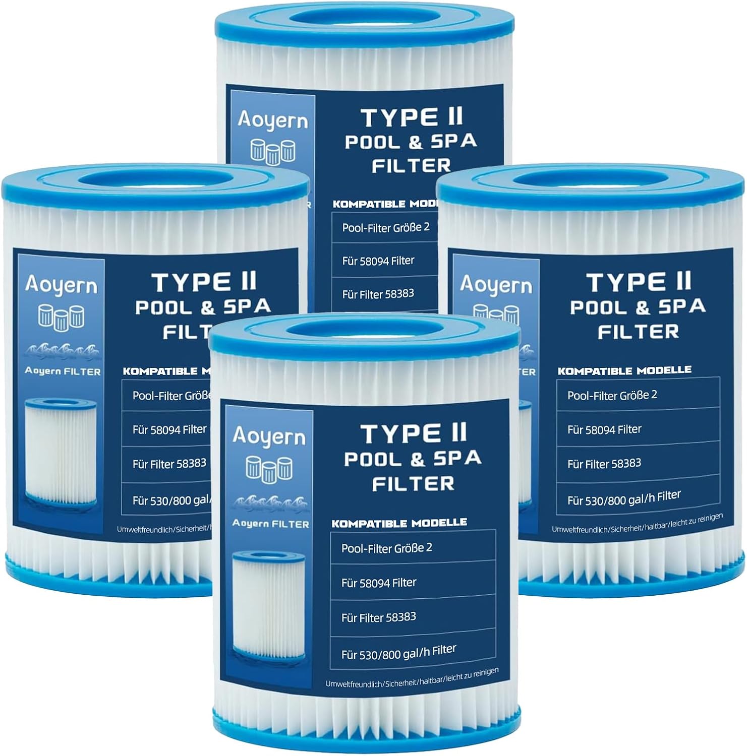 4er-pack Filter Der Größe 2 Für 58383 - Für Schwimmbadfilter Für 58383