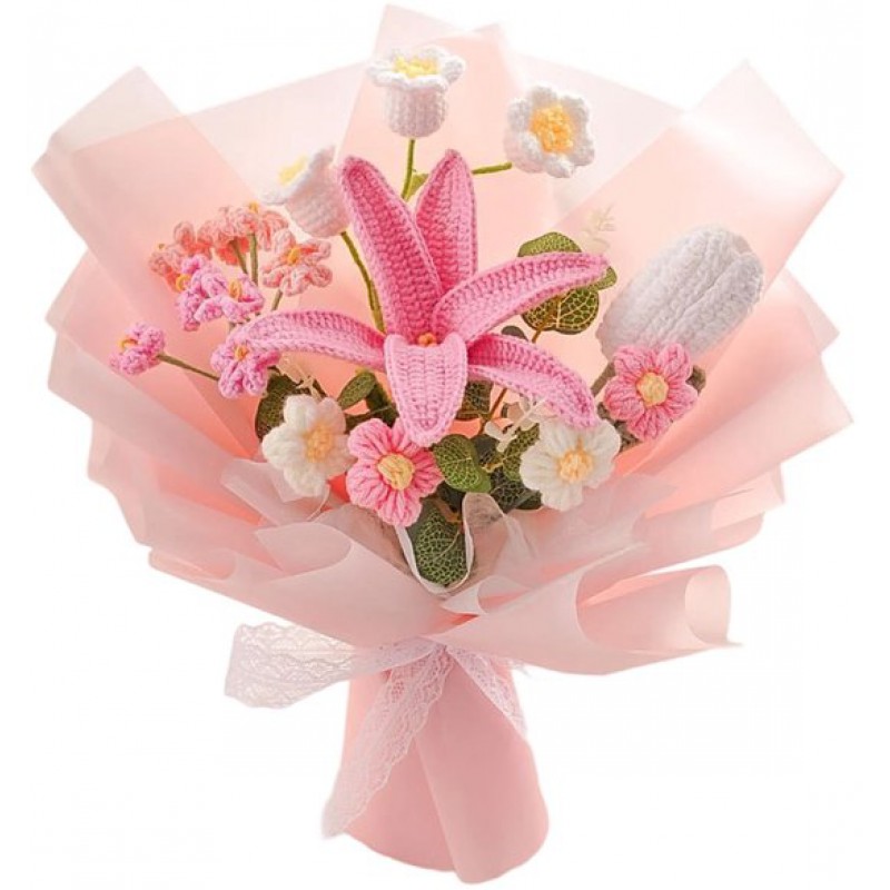 Handgehäkelte Sträuße, Fein Gearbeitete, Gewebte Kunstblumen, Für Die Inneneinrichtung, Als Geschenke, Für Geburtstage, Hochzeiten Und Einzigartige Blumenarrangements.