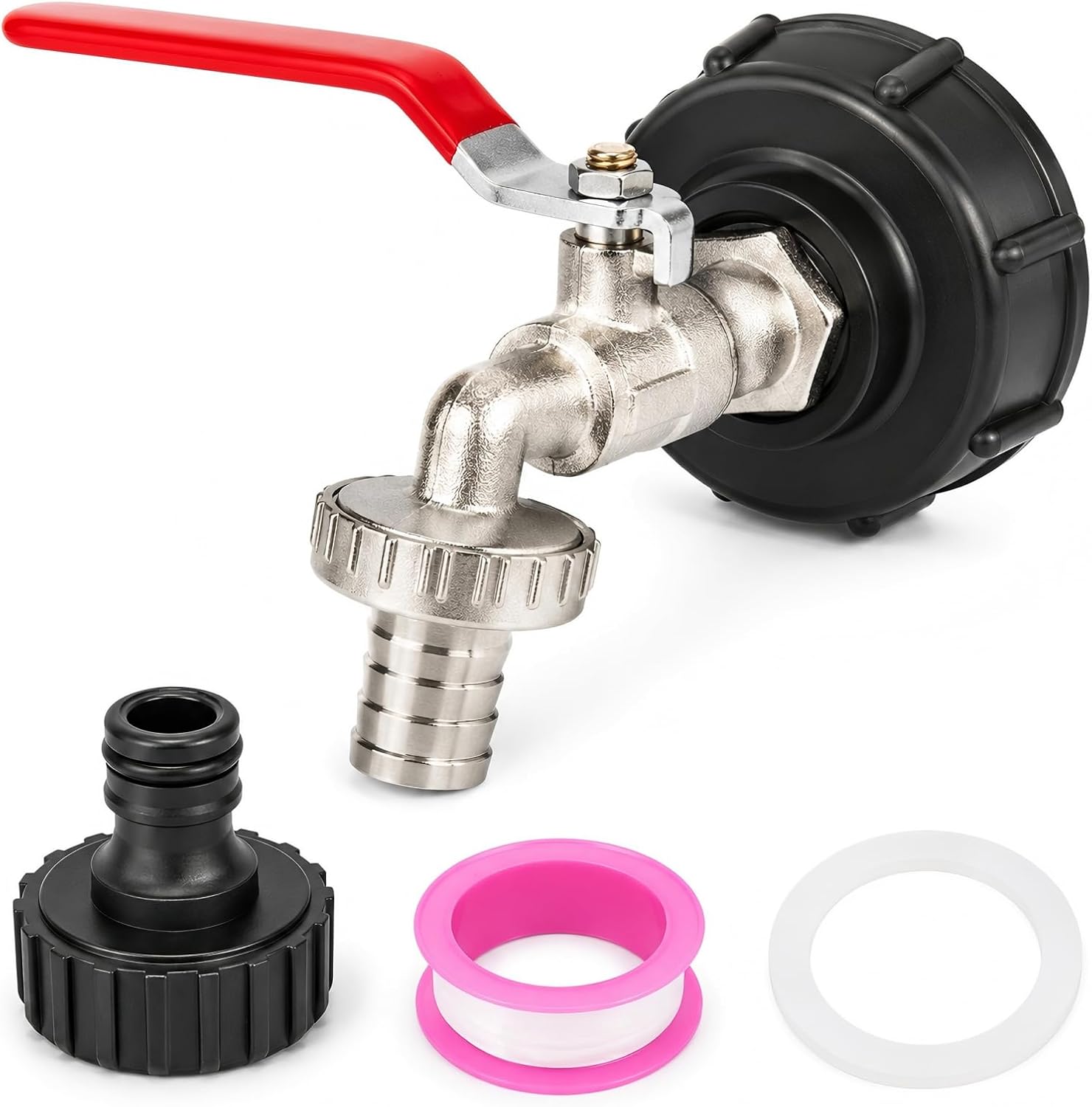 1000-liter-tankhahn, 3/4"-adapter Für Aluminiumlegierungstank, 1000-liter-tankanschluss, Gartenhahn Mit Messingadapter, S60x6 Ibc-hahn Für Die Gartenbewässerung (3/4")