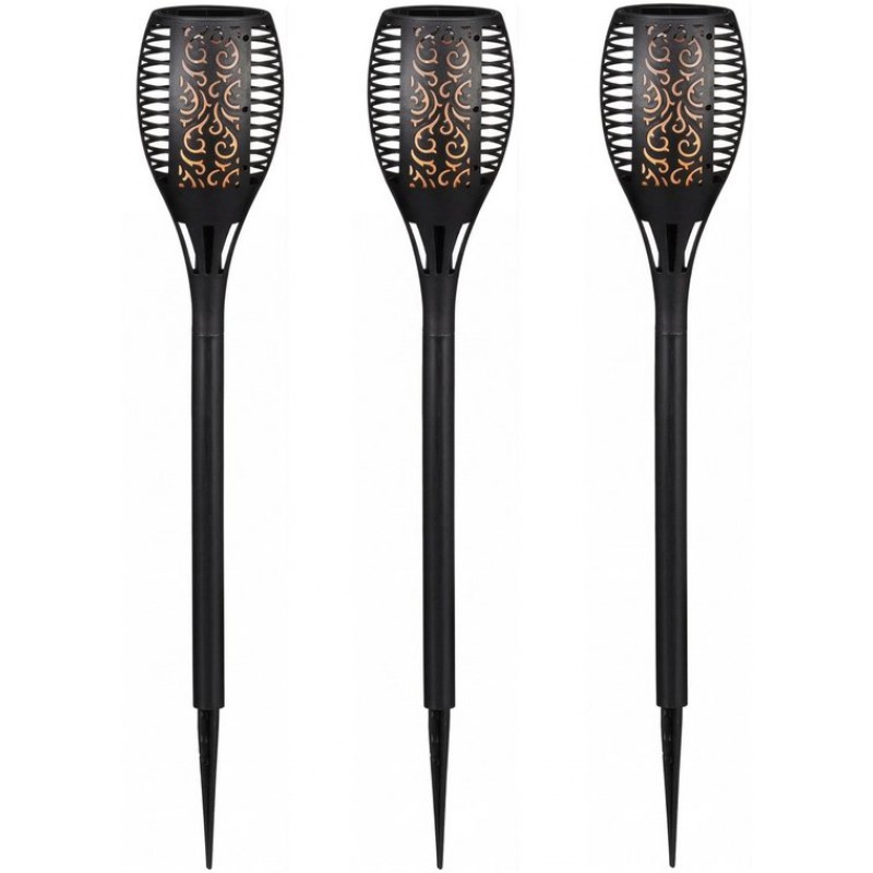 Set Mit 3 Solar-gartenleuchten/gartenfackeln Mit Flammeneffekt, Solarbetrieben, 58 Cm – Erdspießleuchten Für Die Gartenbeleuchtung