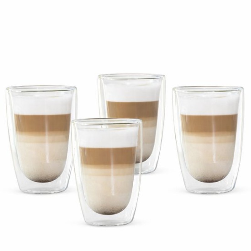 Latte-macchiato-gläser – 400 Ml – 4er-set – Doppelwandige Gläser – Doppelwandige Teegläser