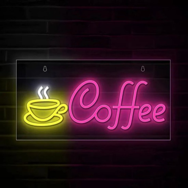 Neon-led-kaffeebecherleuchte – Gelb – Rosa – Dekoration – Usb – Stimmungsbeleuchtung – Wandleuchte – Kaffeebecher – Neonbeleuchtung