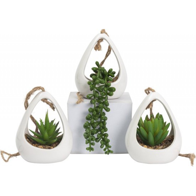 Künstliche Pflanzen ® - 3 Hängepflanzen - Geschenkidee
